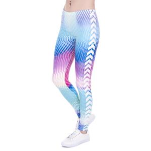 Leggings de Alta Calidad para <span class=keywords><strong>Mujer</strong></span>, Conjunto de Yoga Transpirable de Spandex/Nailon, Logotipo Frontal, Cintura Elástica, Estampado por Sublimación - Product Image 2