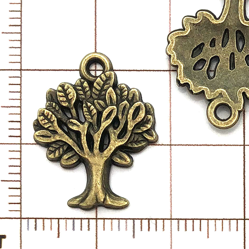 1 Arbre de Vie Vert Antique - 1,4g - 17*22mm - 377