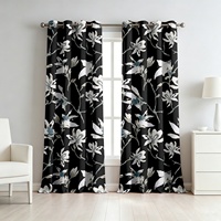 Rideaux à œillets en polyester à imprimé floral numérique haute précision, Nouveaux rideaux occultants pour chambre et salon