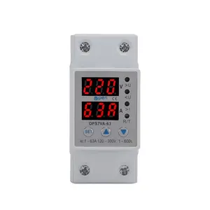 Open electric single phase 110V 220V 63A 16A 15a eu adjustable digital over under voltage de protector device