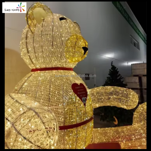 Decoraciones navideñas de exterior con luces LED en forma de oso para decoración festiva al aire libre - Product Image 4