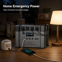 Station d'alimentation portable 2400W 1451Wh + panneau solaire 600W, kit générateur solaire rechargeable à charge rapide, prêt pour le camping et la pêche à domicile