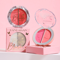 HANDAIYAN 2-en-1 Fard à joues brillant haute pigmentation 5 couleurs, illuminateur naturel en forme de papillon, maquillage visage lumineux et waterproof