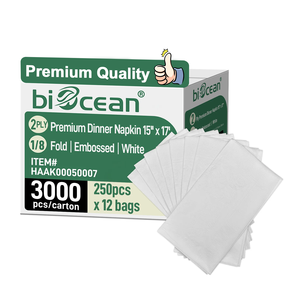 [3.000 pezzi] Tovaglioli da Cena Premium a 2 Veli 15 x 17 Piegatura 1/8 Bianchi - Product Image 4