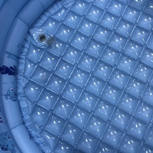 Inflatable Round Water <b>Pool</b> For Kids CM130 Blue With Ocean Design Three Ring Bottom Home Use PVC Material - Product Image 2