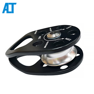 Poulie d'escalade de sauvetage en aluminium, poulie <span class=keywords><strong>à</strong></span> corde <span class=keywords><strong>à</strong></span> plaque latérale ouvrable 22KN pour systèmes d'arrêt de chute et aventures en plein air, vente en gros - Product Image 4