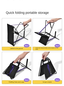 Elegante Silla Plegable Portátil de Aluminio con Diseño Little Mazar para Acampar al Aire Libre, Viajes en Tren, Muebles Metálicos para Exteriores - Product Image 5