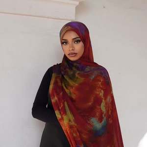 Écharpe en soie de luxe de haute qualité, imprimé marbre ethnique, 180*85 cm, foulards pour femmes, YHK0081 - Product Image 2