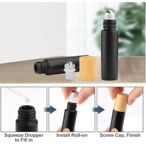 Flacone <span class=keywords><strong>roll</strong></span>-<span class=keywords><strong>on</strong></span> per profumo vivente piccolo y oung da 10 ml flacone a sfera per olio essenziale di cristallo nero opaco smerigliato da 10 ml su bottiglia di vetro - Product Image 5