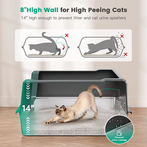 Kotak Pasir Kucing Stainless Steel Dengan Tutup Kotak Pasir Ekstra Besar untuk Kucing Besar Kotak Pasir Logam Tertutup yang Dapat Dilepas - Product Image 4