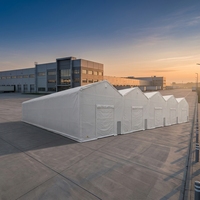 Abri de stockage extérieur moderne robuste à 5 baies en acier galvanisé étanche, grand abri pour deux voitures, pour marchandises industrielles