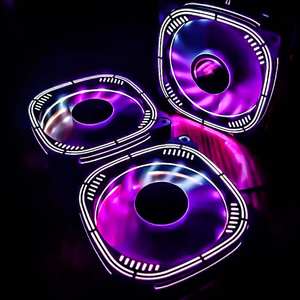 Ventilateurs Dunao OEM noirs colorés Ventilateur de refroidissement RVB Ventilateurs <span class=keywords><strong>PC</strong></span> LED colorés Refroidisseur RVB Maître RVB pour boîtier <span class=keywords><strong>PC</strong></span> - Product Image 5