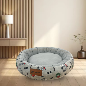 Gran oferta, camas de felpa baratas para dormir para mascotas, relleno de algodón PP para perros, patrón sólido con Material de fibra polar - Product Image 2