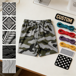 กางเกงขาสั้นผู้ชายแบบมืออาชีพ ผ้าถักเนื้อตาข่า<span class=keywords><strong>ย</strong></span>ระบา<span class=keywords><strong>ย</strong></span>อากาศ แห้งเร็ว ป้องกันรอย<span class=keywords><strong>ย</strong></span>ับ มีกระเป๋า ลา<span class=keywords><strong>ย</strong></span>พิมพ์ไฟ เห<span class=keywords><strong>มา</strong></span>ะสำหรับการฝึกซ้อม - Product Image 3