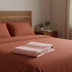 Couverture légère en terre cuite Vianney, taille King, couleur rose unie, style minimaliste, tissée en polyester, toutes saisons - Product Image 2