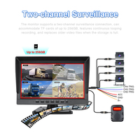 Özelleştirilebilir 4 Kanallı BSD Kamyon Monitör Kiti 10 İnç Endüstriyel HD Monitör 256GB TF Kart Desteği, Kamyon ve Otobüsler için Döngü Kayıt Özelliği