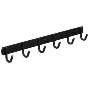 <b>Wall</b> Mounted Hooks <b>Rail</b> 5 Hooks Self Adhesive Storage For Bathroom Door Coat Rack - Product Image 1