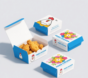 2025 phổ biến giấy kraft thức ăn nhanh Hộp bao bì cho gà rán và khoai tây chiên takeout dập nổi thư mục thiết kế - Product Image 1