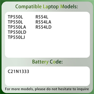 แบตเตอรี่แล็ปท็อป C21N1333สำหรับ <span class=keywords><strong>Asus</strong></span> Transformer Book R554L พลิก R554LA R554LD <span class=keywords><strong>TP550L</strong></span> <span class=keywords><strong>TP550L</strong></span> TP550LJ TP550LD - Product Image 2
