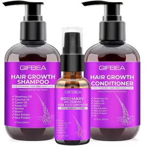 Private Label Anti-Hair Loss & Caspa Shampoo Biotina Crescimento Do Cabelo Soro Óleo Queratina Shampoo E Condicionador Set