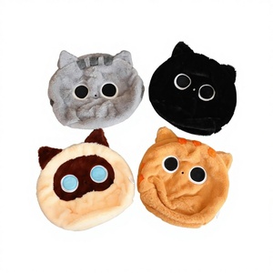 Cuscino Gatto Nero Cartone Animato, Peluche Semilavorato, Giocattolo di Peluche Gattino, Imbottitura in Cotone PP, Altezza Regolabile 11-30cm per Neonati - Product Image 1