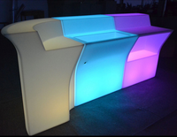 Ensemble de table de bar moderne à LED, grande taille, pour hôtel, ferme, commerce, extérieur, comptoir de bar mobile, mobilier en plastique