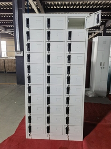 Armoire casier en acier laminé à froid à 30 portes avec serrure à clé pour employés de bureau, stockage personnel pour sacs de travail, bagages, colis et téléphones - Product Image 6