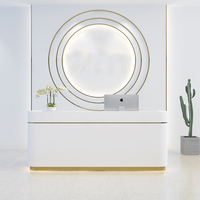 Bureau de caisse moderne, Boutique, caisse blanche, caisse enregistreuse, caisse enregistreuse, comptoir en bois, réception, réception, réception