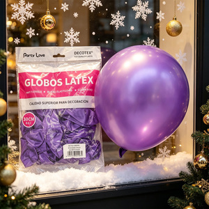 Palloncini in lattice Party Love 50 cm viola cromato per decorazioni di feste di compleanno per adulti - Product Image 5