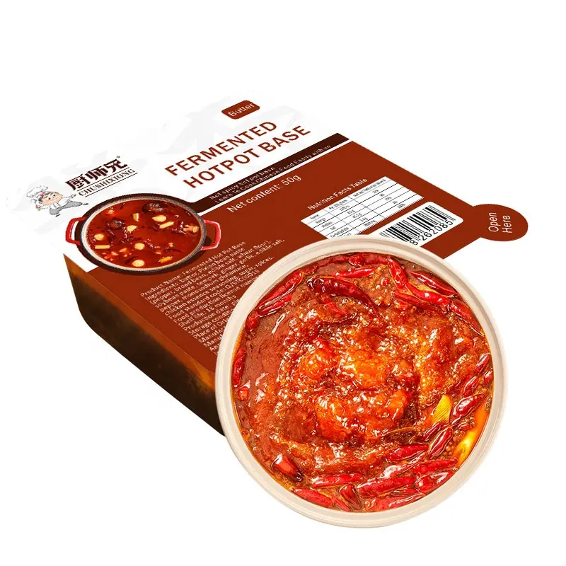 Tianchu pabrik 50g grosir basis sup Pot panas mentega kualitas tinggi bukan rasa pedas basis sup sapi panas