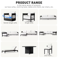 Ensemble de canapés modernes en alliage d'aluminium pour l'extérieur, canapé de jardin imperméable, mobilier d'extérieur pour patio, appartement, cour et villa
