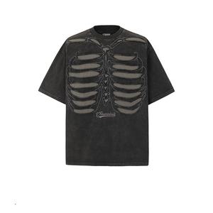 2024 Trendy Men's 250gsm Heavyweight <b>Vintage</b> Washed Cotton T-Shirt Loose Fit Distressed <b>Tee</b> - Product Image 1