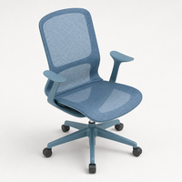 Chaise ergonomique moderne en tissu maillé pivotante à dossier moyen, réglable en hauteur, durable et légère, pour hôtel et bureau