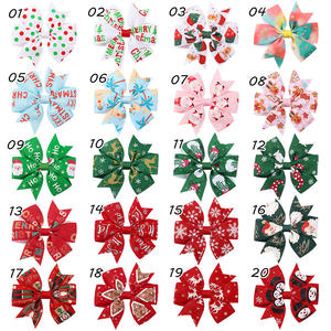 Fiocchi 3.15 pollici fermaglio per capelli per bambini ragazze del nuovo anno decorazioni per feste stampa fermaglio per capelli per bambini accessori per capelli natalizi - Product Image 2