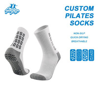 Chaussettes de sport antidérapantes pour le football, mi-mollet, absorbant la transpiration, résistantes, durables, antidérapantes, chaussettes pour hommes, chaussettes de course en caoutchouc à pois pour l'extérieur