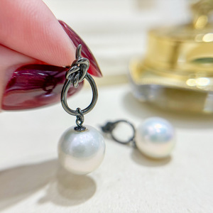 Accessoires en argent S925 pour la création de bijoux, plateau vide avec perles rondes de 8 à 12 mm, boucles d'oreilles pendantes tendance 22227 - Product Image 2