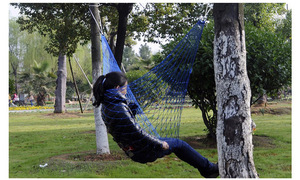 Hamaca Colgante de Nylon para Dormir al Aire Libre, para Viajes y Campamentos, Cama Colgante Portátil de Malla y Cuerda - Product Image 6