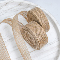 Ruban en jute de 10 m/rouleau, ruban en toile de jute de 1,5 cm, 2,5 cm, 3,8 cm, 5 cm, ruban en soie de poisson, ruban en lin pour emballage cadeau, emballage de bouquet