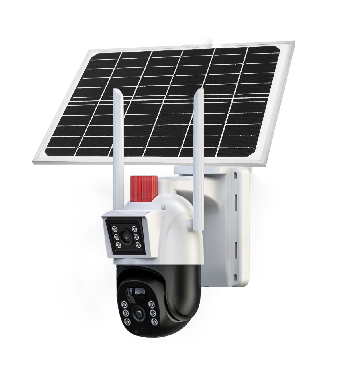 Eseecloud 4MP 4G กล้องเฝ้าระวังพลังงานแสงอาทิตย์ PIR การตรวจจับมนุษย์เลนส์คู่กล้องไร้สาย PTZ บันทึกตลอด 24 ชั่วโมง