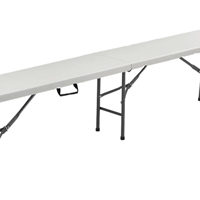 6FT Portable En Plastique Camping À Manger Pliant En Demi Banc pour Pique-Nique En Plein Air