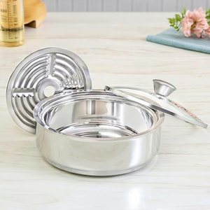 Stainless Steel Round Casserole Pot With Lid 24cm Durable Metal Cookware For Gas And <b>Induction</b> <b>Stoves</b> Hand Wash Only - Product Image 5