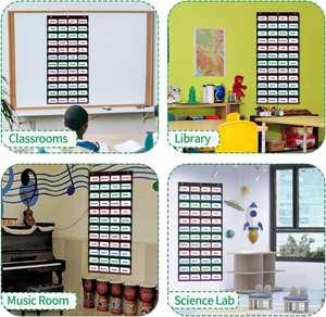 Grand Organisateur Mural Noir avec 12 Poches pour l'École, la Maison ou le Bureau, Compatible avec les Bandeaux de Phrases et les Tableaux Pliants - Product Image 5