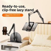 Support de téléphone portable et tablette pliable et rotatif pour chevet et canapé, avec fixation par pince, pour TikTok et la visualisation de vidéos