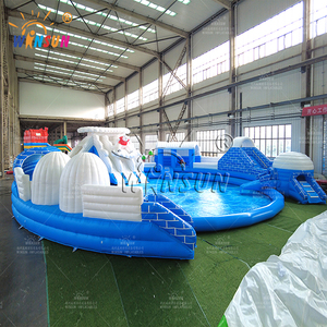 Piscine gonflable sur le thème du monde des glaces Winsun personnalisable, toboggan aquatique, matériau PVC, certifié CE, imperméable, ignifuge - Product Image 3