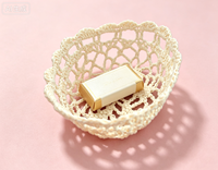 Panier de rangement ovale élégant pour la décoration de la maison, tissé à la main, 11*8*3CM, 100% coton, imperméable, écologique, fait main