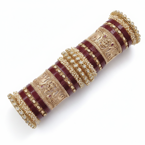 Bracelets en acrylique plaqué or traditionnels mais à la mode avec perle et pierre Pota - Product Image 2