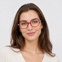 Nuevas Gafas Ópticas de Moda para Mujer, Montura Ovalada Completa TR, Anti Luz Azul, Personalizadas, Venta al Por Mayor