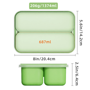Moule à gâteau en silicone durable à 2 compartiments, outil pour crème glacée, moule à glaçons rectangulaire avec couvercle, compatible four - Product Image 3