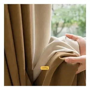 Wholesale Custom High Shading Jacquard Curtain Textile Style Fabric Velvet Blackout Curtain For The Living Room Luxury