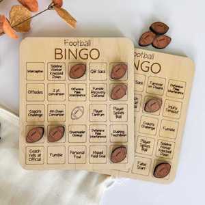Tablero de Juego de <span class=keywords><strong>Bingo</strong></span> de Fútbol Personalizado, Tablero de Juego de Fútbol de Madera para Fiestas, Regalo, Juego de <span class=keywords><strong>Bingo</strong></span> de Fútbol - Product Image 2